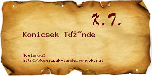 Konicsek Tünde névjegykártya