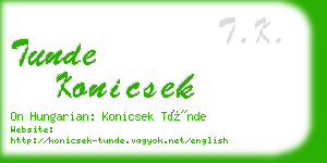 tunde konicsek business card